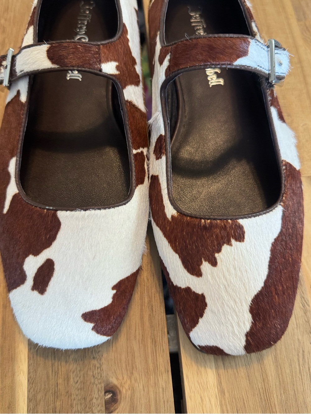 Jeffrey Campbell x Anthropologie Elise Calf Hair Mary Jane Flats NEW - Picture 6 of 6